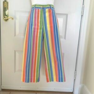 Jones New York Sport Colorful Striped Wide-Leg Capris. Y2K